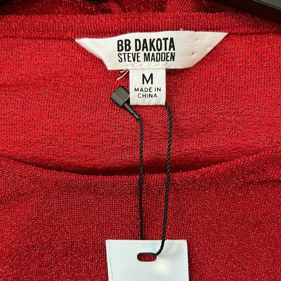 NWT BB Dakota X Steve Madden Crush Bodycon Sheath Red Long Sleeve Dress - Picture 5 of 8